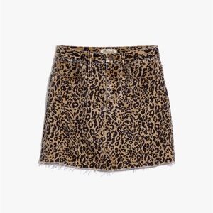 Madewell Leopard Print Mini Skirt in Tan and Black